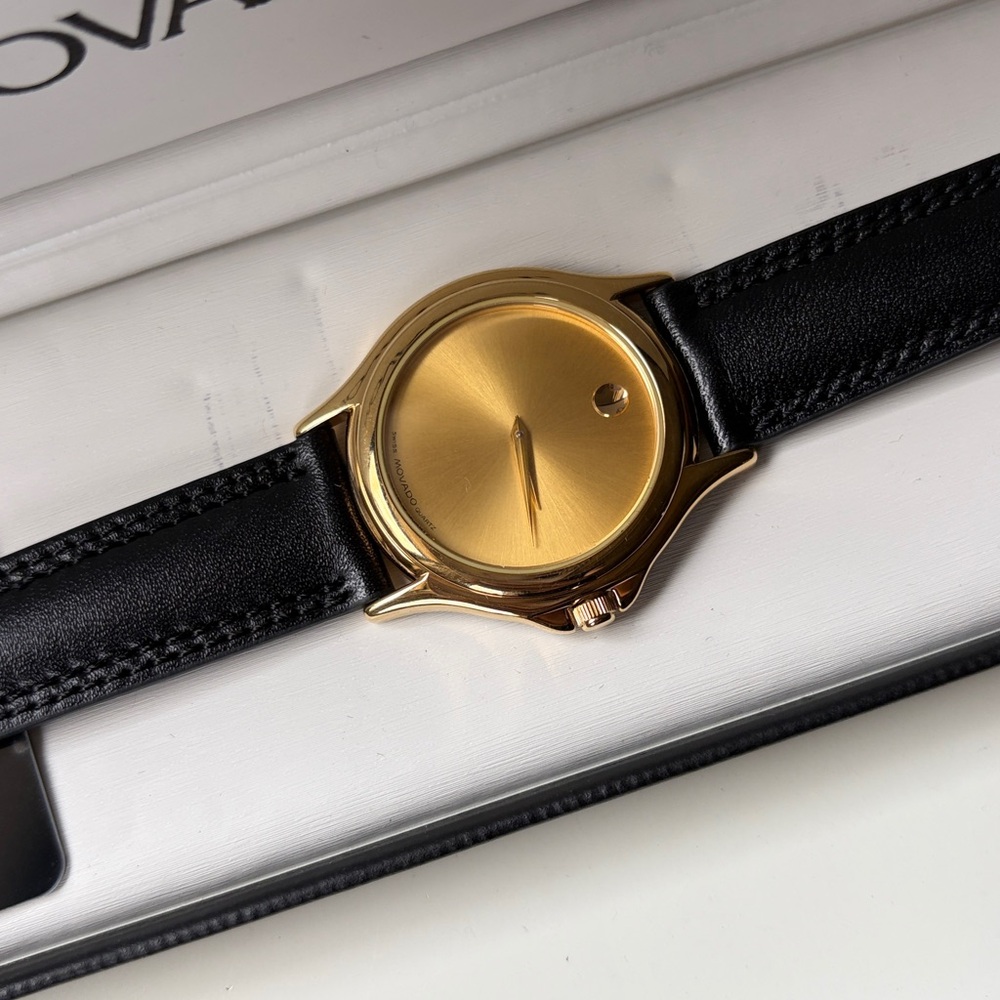 Movado Black and Gold Men's Watch - Picture 2 of 8